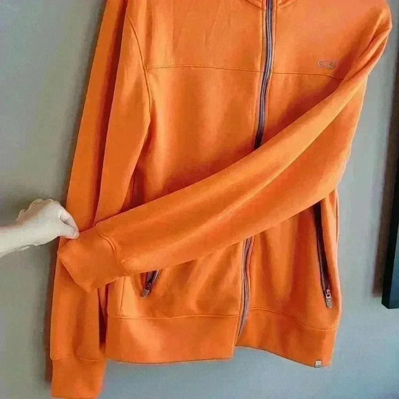 Champion Mens Size S Full Zip Up Mock Neck Athletic Jacket Orange Long Sleeve - Picture 4 of 11